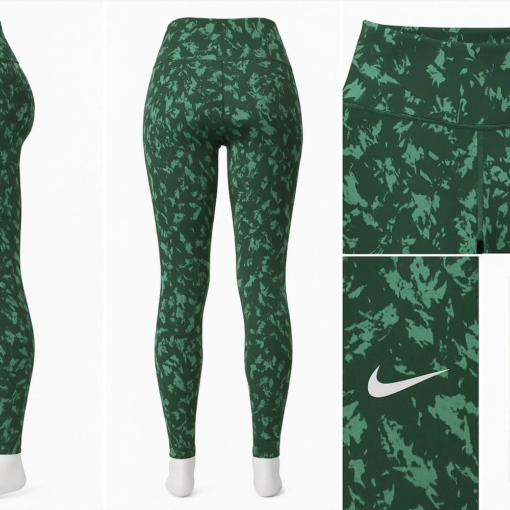 Nike One 7/8 Women’s High-Rise Printed Leggings – Green Floral – NWT - Picture 1 of 6